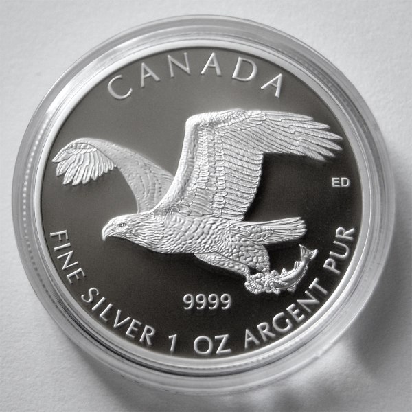 1 oz. Fine Silver coin - Bald Eagle - designed by Emily S. Damstra