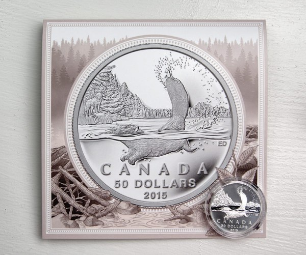 package front - $50 for $50 fine silver Beaver (2015)